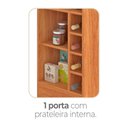 Ver imagem 5 de Bancada Gourmet para Cozinha com Adega 1 Porta 4 Nichos Cinamo - Fellicci