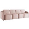 Sofá Cama para Sala de Estar 5 Lugares 436cm Montserrat K01 Veludo Rosê - Lyam Decor - 1