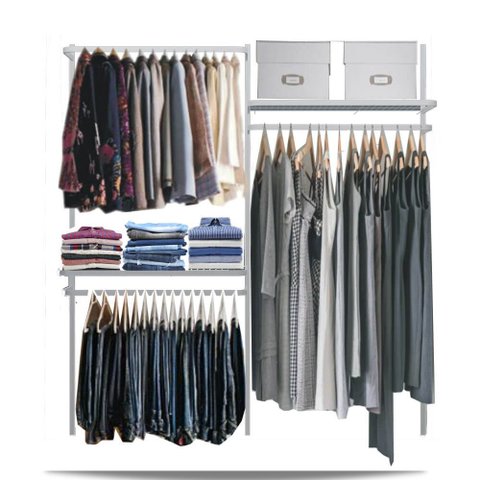 Closet arara aramado trilho parede super resistente moderno 1,90 BR
