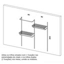 Ver imagem 2 de Closet arara aramado trilho parede super resistente moderno 1,90 BR