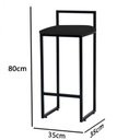 Ver imagem 3 de Banqueta Alta Bistô Bar em Aço Preto Assento Preto Corino