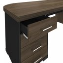 Ver imagem 7 de Escrivaninha Mesa Escritório em Tamburato com 180cm Charuto e Preto Marrom Artany