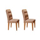 Ver imagem 2 de Sala de Jantar Completa C/ Tampo Canto Reto 180cm + 6 Cadeiras Imbuia Chocolate Capuccino