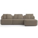 Ver imagem 3 de Sofá 3 Lugares com Chaise Direito Sala Living 248cm Arlo F04 Veludo Marrom Claro - Lyam Decor