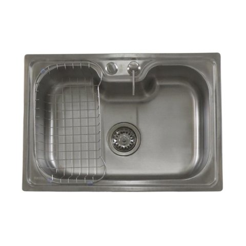Cuba de Cozinha 60x42 Aço Inox 304 com Kit Completo Dispenser Válvula e Cesto Aramado