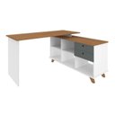 Ver imagem 7 de Escrivaninha Mesa Escritório em L Retrô Gold com 4 Gavetas