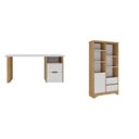 Ver imagem 2 de Kit 2 Peças com Escrivaninha Florence com Pés Ripado e Estante Multiuso Space