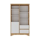 Ver imagem 5 de Conjunto 2 Peças com Escrivaninha Florence com Pés Ripado e Estante Multiuso Space Olmo Branco Bege Artany