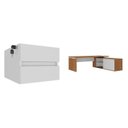 Ver imagem 2 de Escrivaninha Mesa Escritório em L Diretor com Armário e 2 Gavetas