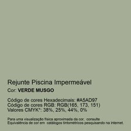Rejunte Piscina Impermeável Cor Verde Musgo 18kg - 2