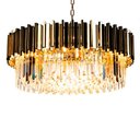Ver imagem 1 de Lustre Clássico Estocolmo em Metal e Cristal para Sala de Jantar e Ambientes Modernos - 30x75cm