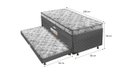 Ver imagem 3 de Bicama Box Baú Solteiro Conjugado Espuma com Cama Auxiliar Bicama 3 em 1 - Matelassê Cinza