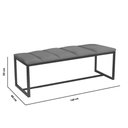 Ver imagem 6 de Kit Cabeceira Carla e Calçadeira Industrial 160cm Queen Size Box Ferro Cinza Corino Marrom - Amey De