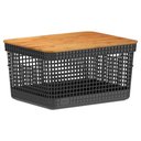 Ver imagem 1 de Cesto 8L Grid com Tampa de Bambu Preto Cg 255 Ptf ou