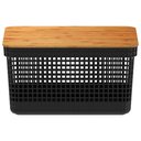 Ver imagem 2 de Cesto 8L Grid com Tampa de Bambu Preto Cg 255 Ptf ou