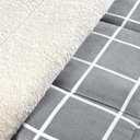 Ver imagem 3 de Coberdrom Cobertor Brooklyn Solteiro Sherpa Manta Flannel Quadriculado - Cinza