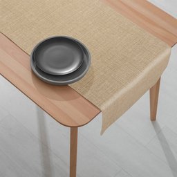 1 Caminho Trilho Mesa Impermeável PVC Nápoli Bege 42x140 - 4
