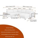 Ver imagem 5 de Sofá de Canto com Chaise Londri 4 Lugares Fixo 268cm Off White Linho