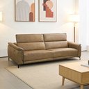 Ver imagem 2 de Sofá 4 Lugares Retrátil Reclinável Elétrico 284cm Clark L06 Couro Camel - Lyam Decor