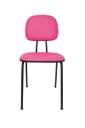 Ver imagem 2 de Cadeira Fixa Secretaria Polo - Couro Sintetico Corano - Pink