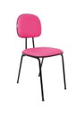 Ver imagem 1 de Cadeira Fixa Secretaria Polo - Couro Sintetico Corano - Pink