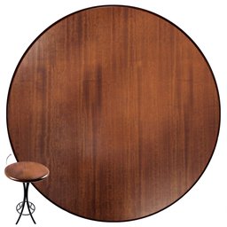 Conjunto de Mesa Bistro Redonda em Madeira com 4 Banquetas para Varanda Pequena - 3