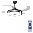 Ver imagem 1 de Ventilador Teto Retrátil Led Controle Remoto e Som Bluetooth Preto
