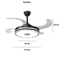 Ver imagem 5 de Ventilador Teto Retrátil Led Controle Remoto e Som Bluetooth Preto