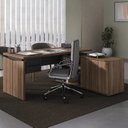 Ver imagem 1 de Escrivaninha Mesa Escritório em L Diretor com Armário e 2 Gavetas