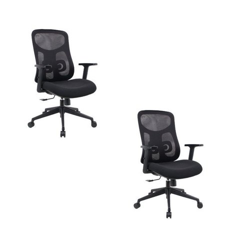 Kit com 2 Cadeiras Office Diretor Ajustavel e Ergonomica com Nr 17 Everest