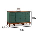 Ver imagem 3 de Balcão Linz 4 Portas 3 Gavetas Pés Luis Xv 99 X 175 X 45 Cm (a X L X P) - Cor Verde Musgo/imbuia