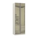Ver imagem 1 de Guarda-roupa 2 Portas 3 Gavetas com Vidro Reflecta 80cm Prime Plus Luciane