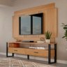 Rack com Painel para Tv Estilo Industrial 2,20m até 65" 100% Mdf F59 Pradel Móveis Dalla Costa Freij - 1