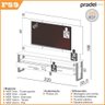 Rack com Painel para Tv Estilo Industrial 2,20m até 65" 100% Mdf F59 Pradel Móveis Dalla Costa Freij - 2
