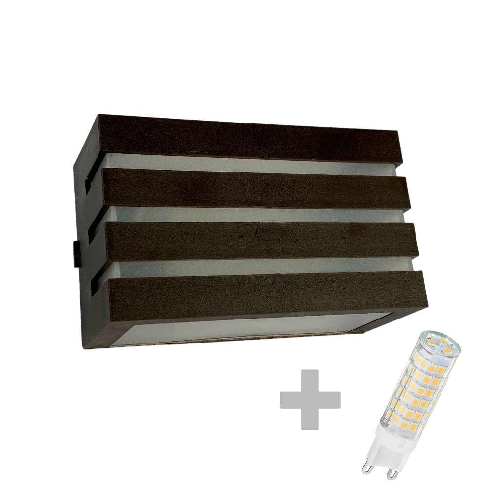 Kit 14 Arandelas Frizzy Policarbonato Preta + LED G9 - 1