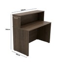 Ver imagem 3 de Balcão de Atendimento para Recepção 120cm Bancada Dupla Studio Nogueira Lamina Marrom