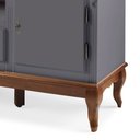 Ver imagem 5 de Conjunto Rack 60503m + Painel 50513 para Sala Pés Luiz Xv 2 Gavetas 2 Portas - Cinza/imbuia