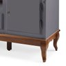 Conjunto Rack 60503m + Painel 50513 para Sala Pés Luiz Xv 2 Gavetas 2 Portas - Cinza/imbuia - 5