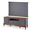 Ver imagem 1 de Conjunto Rack 60503m + Painel 50513 para Sala Pés Luiz Xv 2 Gavetas 2 Portas - Cinza/imbuia