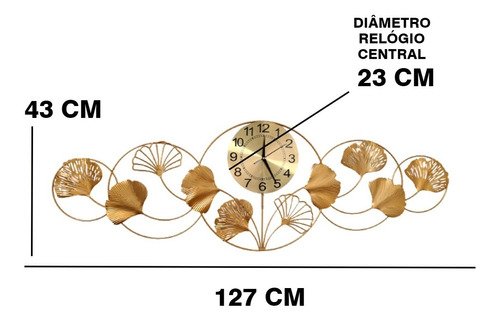 Relógio De Parede 3d Design Europeu Metal Luxuoso 70cm - 7