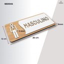 Ver imagem 3 de Placa para Banheiro Plaquinha Retangular Masculino Cor Branco
