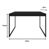 Mesa de Jantar Retangular 4 Lugares Preta Industrial Estilo Vintage 120x90cm - 2