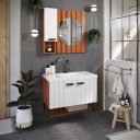 Ver imagem 1 de Conjunto de Banheiro Berton Bali 80cm Cinamomo/br