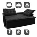 Ver imagem 3 de Sofá Sem Caixa Retrátil e Reclinável 1,65m Cama inBox Studio Suede Velusoft Preto