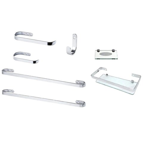 Porta Toalha de Banho Kelari 1 Kits 7 Peças 60 cm Polido