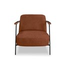 Ver imagem 5 de Kit 2 Poltronas Sala de Estar Pés em Ferro Preto Braço Madeira Maciça 86cm Thane Bouclê Terracota G6