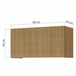 Armário Geladeira Modular Ripado 1 Porta Basculante Rainha 80cm 100 Mdf - 2
