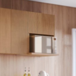 Armário Geladeira Modular Ripado 1 Porta Basculante Rainha 80cm 100 Mdf - 4
