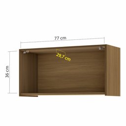 Armário Geladeira Modular Ripado 1 Porta Basculante Rainha 80cm 100 Mdf - 3