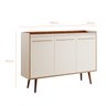 Buffet Aparador Lo Três Portas Com Pés de Madeira Retrô - Cinamomo / Off White - 4